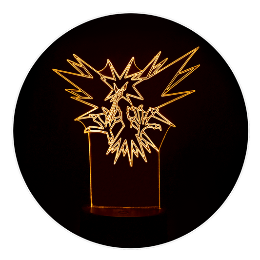 Lámpara 3D Led Zapdos Pokemon Legendario