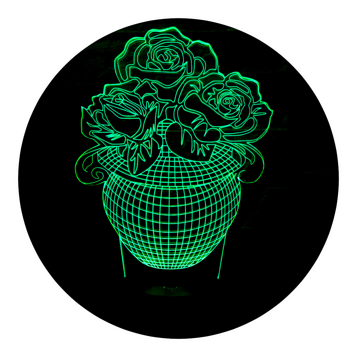 Lámpara 3D Led Ramo de Rosas Amor 06