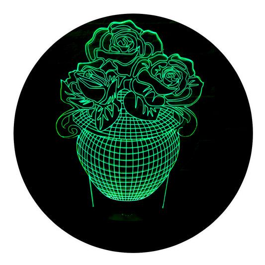 Lámpara 3D Led Ramo de Rosas Amor 06