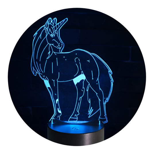 Lámpara 3D Led Unicornio Mágico 03