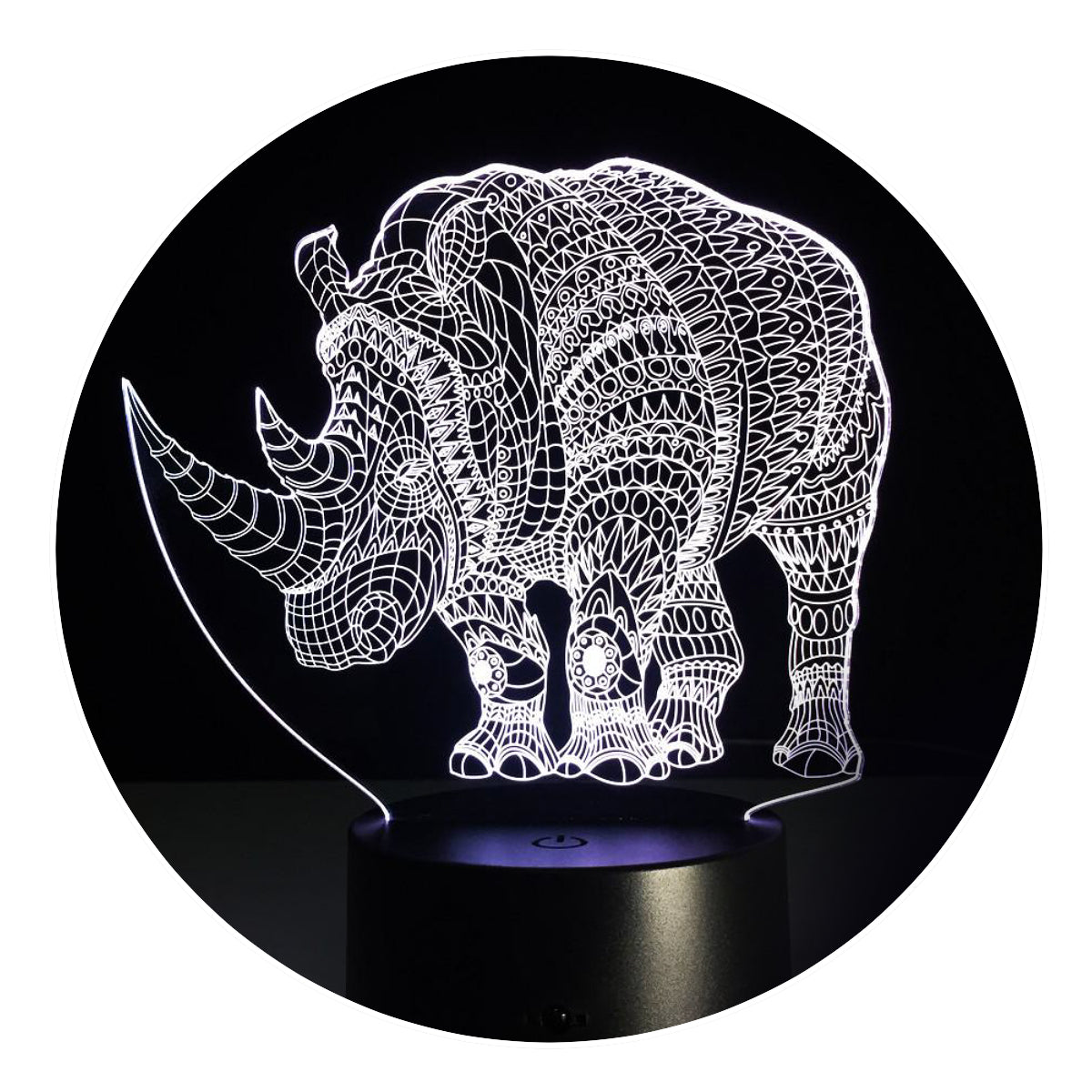 Lámpara 3D Led Rinoceronte 02 Mundo Jurásico