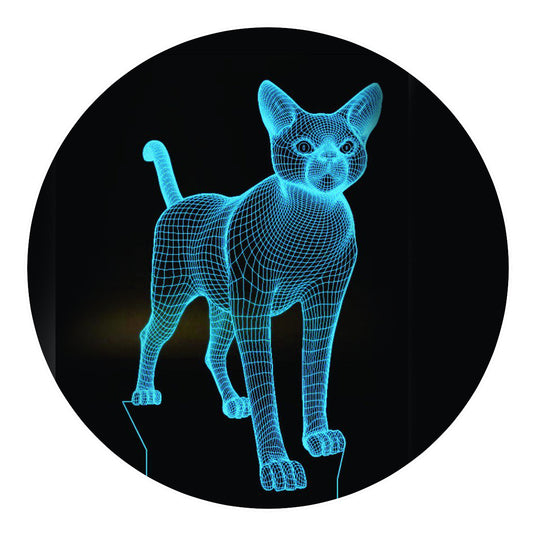 Lámpara 3D Led Gatito Felino Michi 06