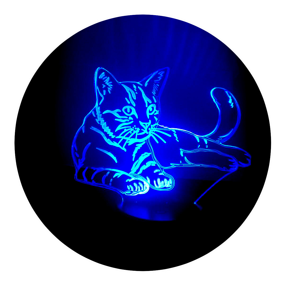 Lámpara 3D Led Gato Felino Michi 07