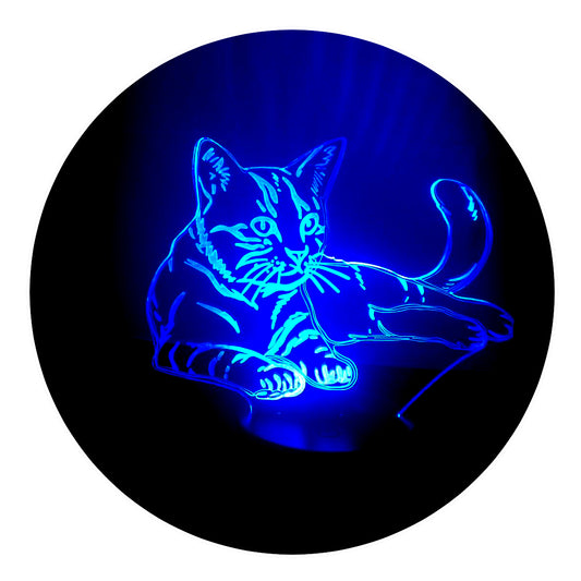 Lámpara 3D Led Gato Felino Michi 07