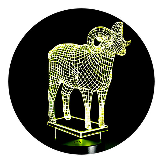 Lámpara 3D Led Cabra Mundo Animal