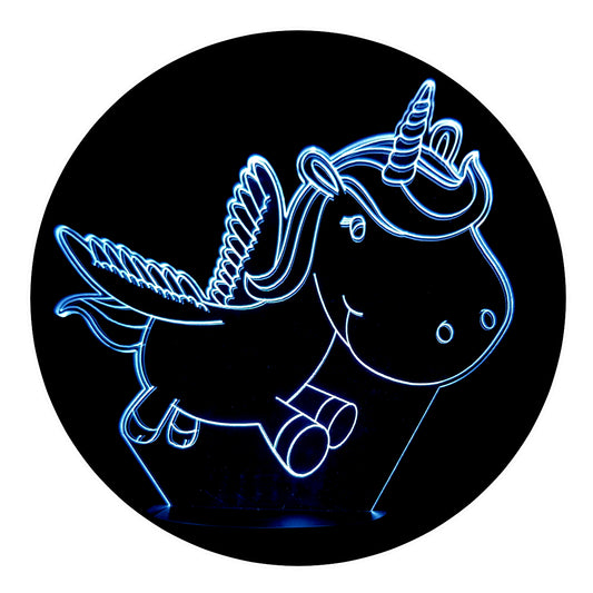 Lámpara 3D Led Cartoon Unicornio 02