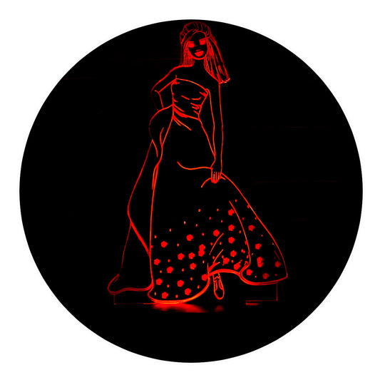 Lámpara 3D Led Cenicienta Princesa