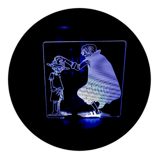 Lámpara 3D Led Shanks y Luffy One Piece