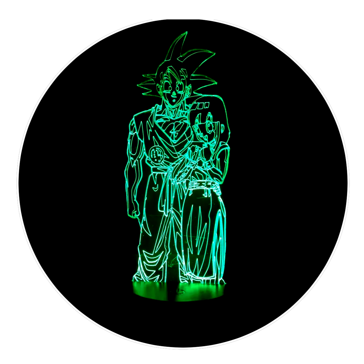Lámpara 3D Led Goku Y Milk Dragon Ball