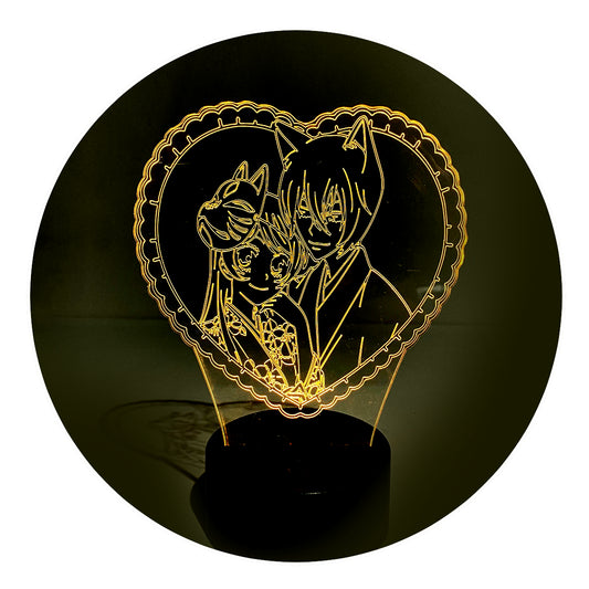 Lámpara 3D Led Kamisama Hajimemashita Tomoe Y Nanami