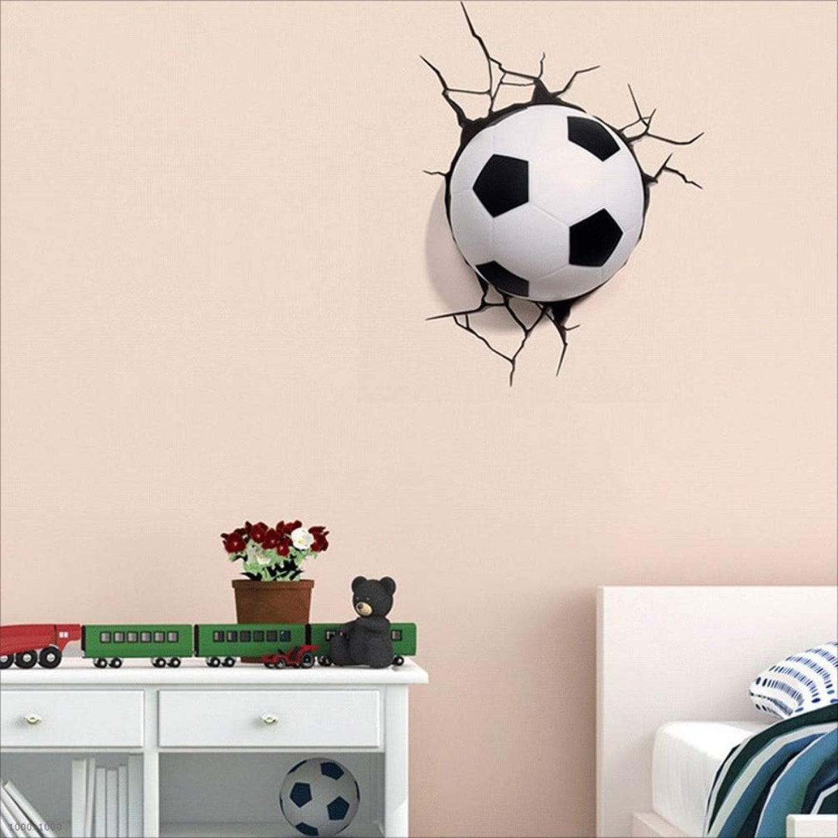 Lámpara Aplique Mural 3D Deco Balón de Fútbol