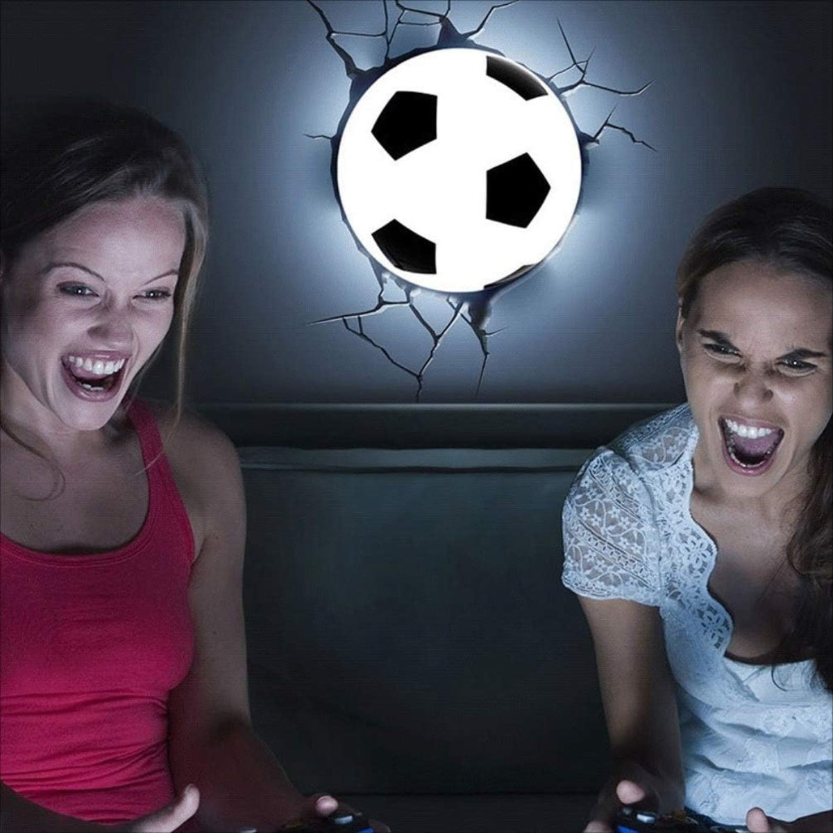 Lámpara Aplique Mural 3D Deco Balón de Fútbol