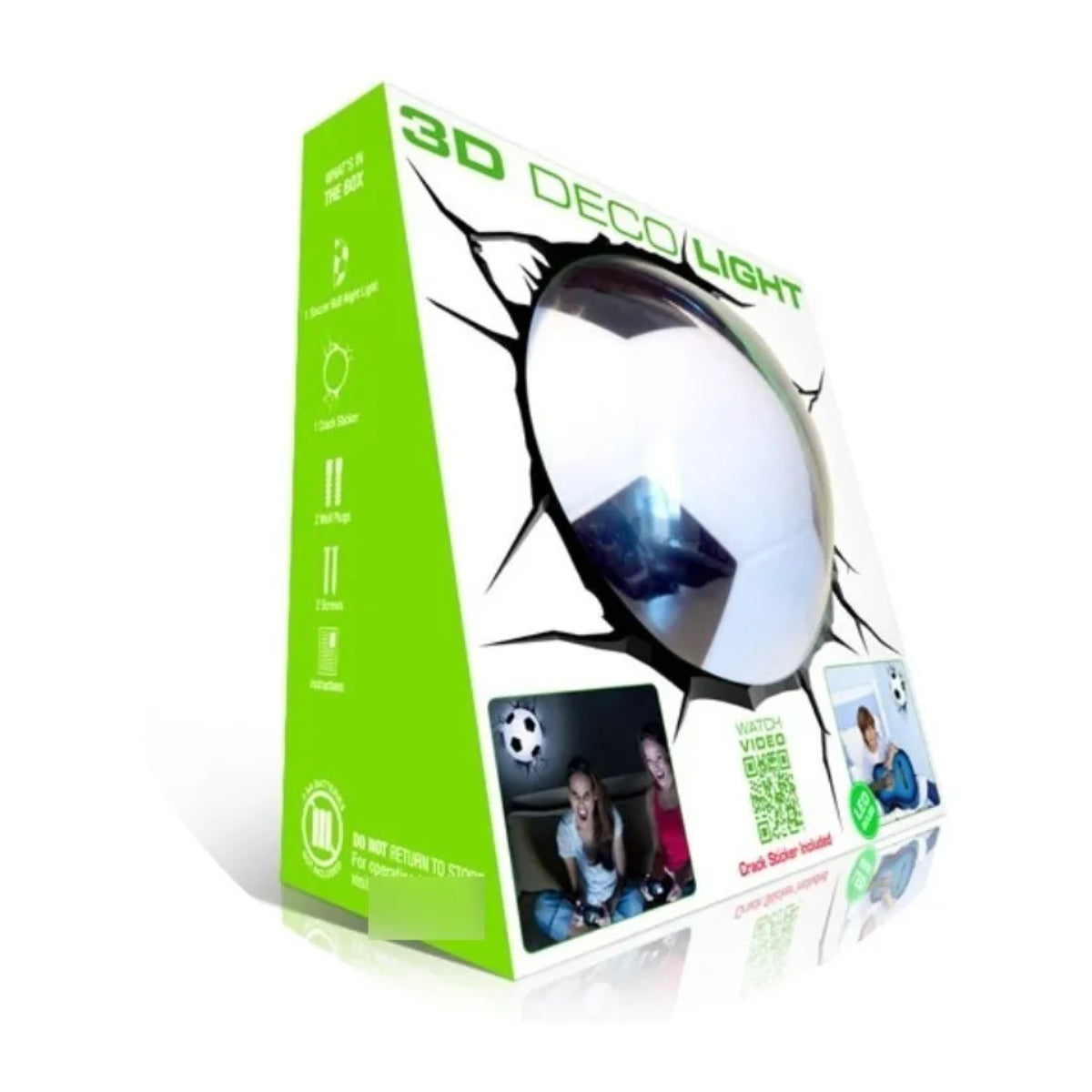 Lámpara Aplique Mural 3D Deco Balón de Fútbol