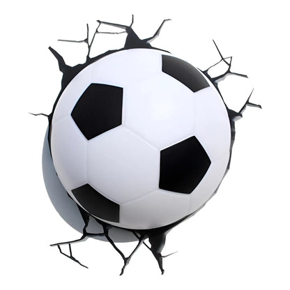 Lámpara Aplique Mural 3D Deco Balón de Fútbol
