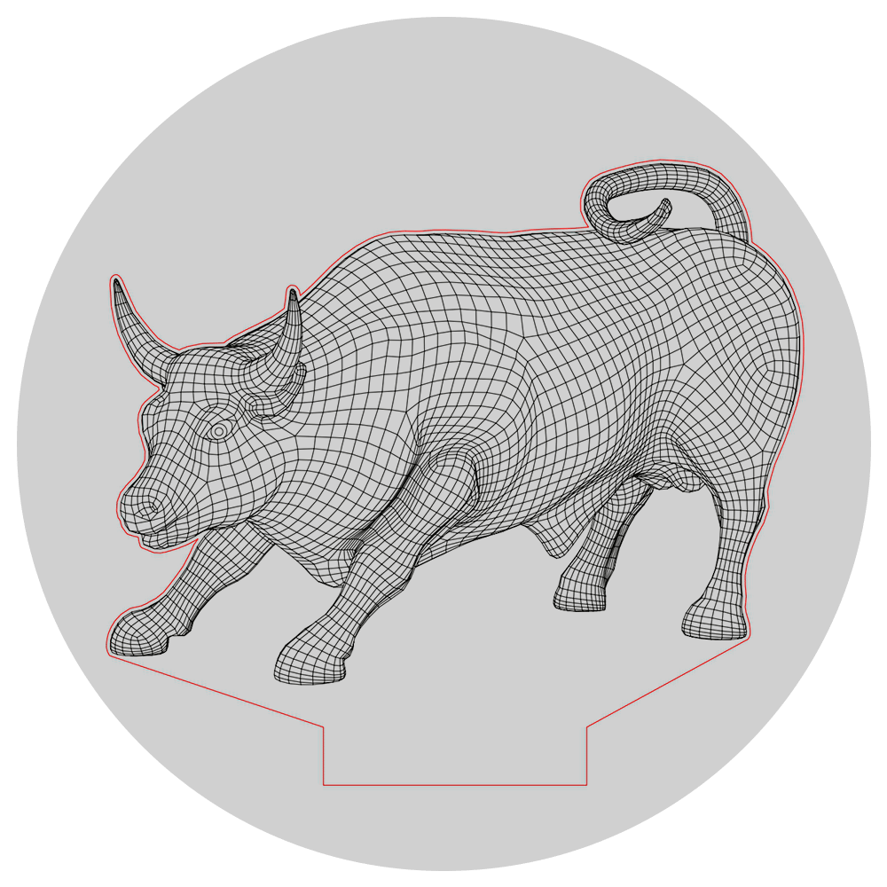Lámpara 3D Led Toro Mundo Animal
