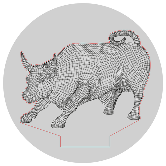 Lámpara 3D Led Toro Mundo Animal