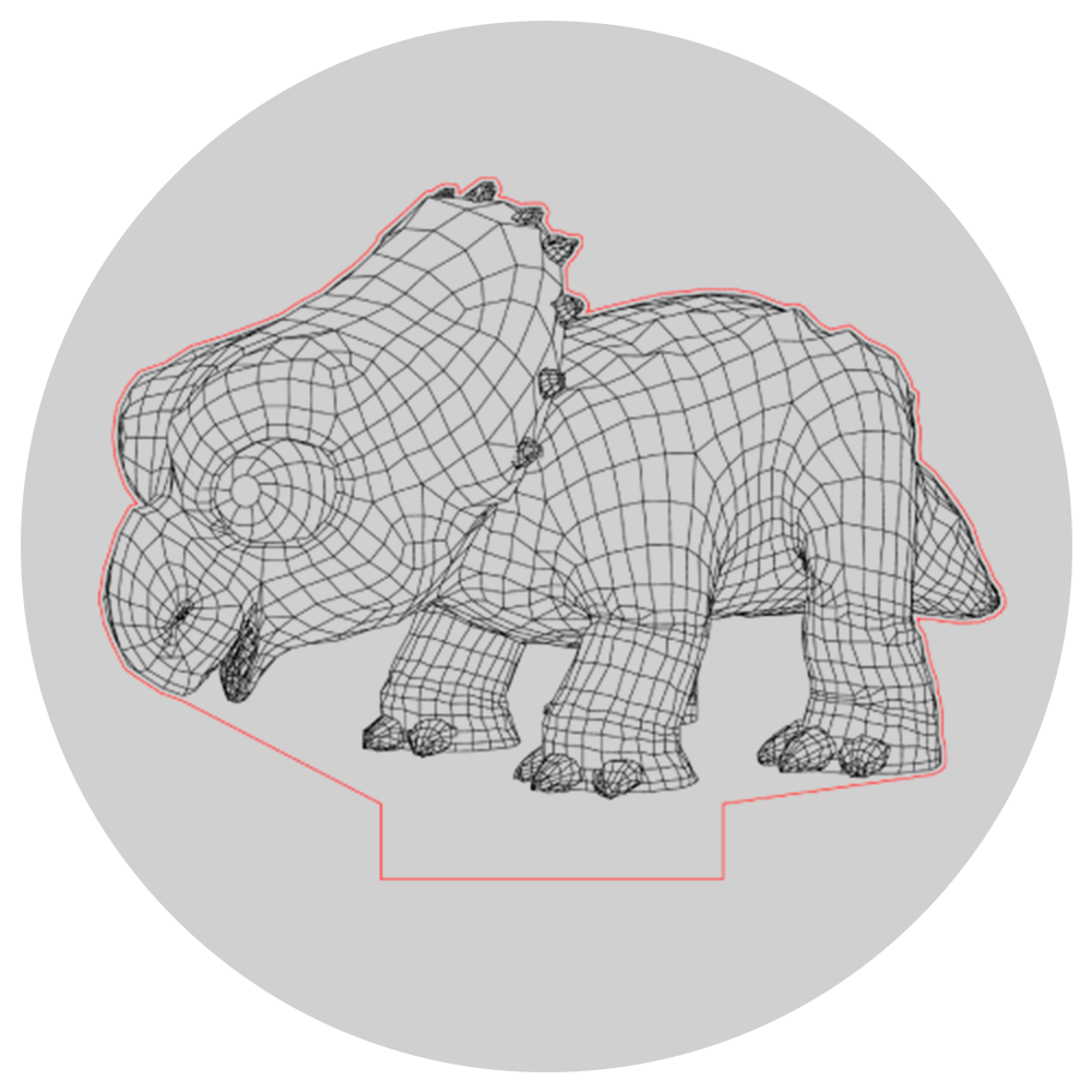 Lámpara 3D Led Dino Cartoon Protoceratops