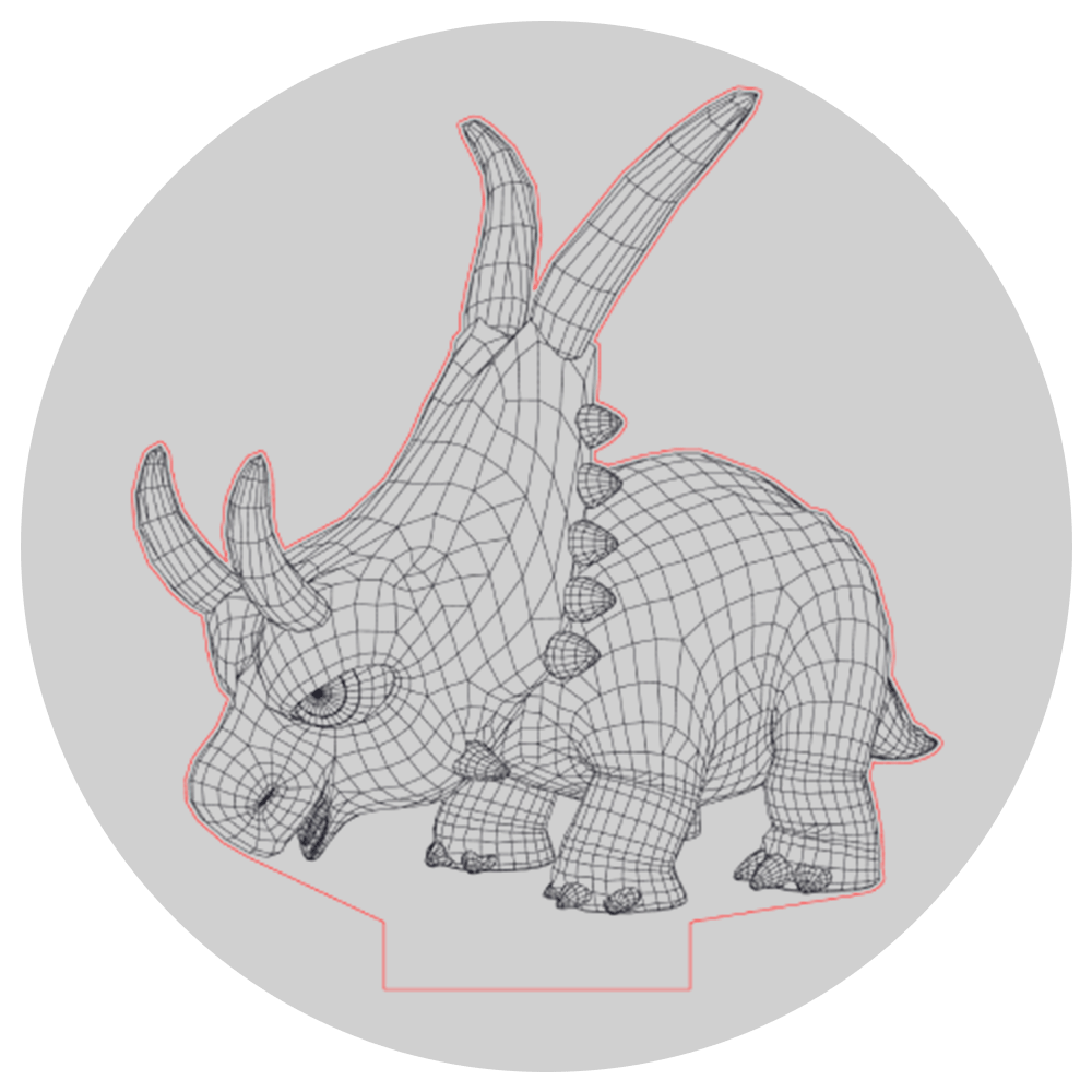 Lámpara 3D Led Dino Cartoon Diabloceratops