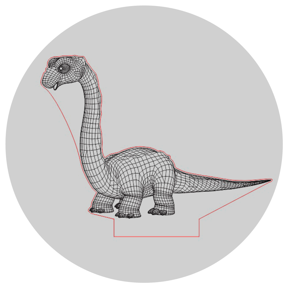 Lámpara 3D Led Dino Cartoon Diplodocus