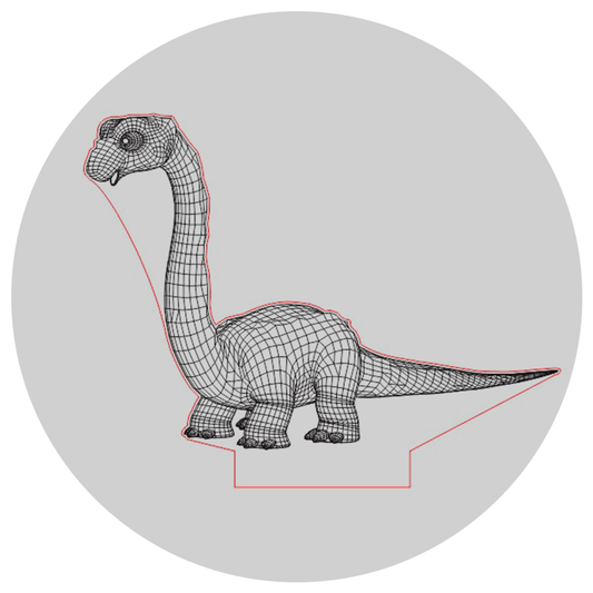 Lámpara 3D Led Dino Cartoon Diplodocus