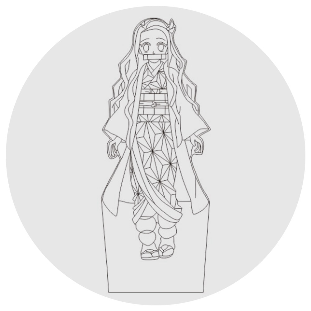 Lámpara 3D Led Nezuko Kamado 002 Kimetsu