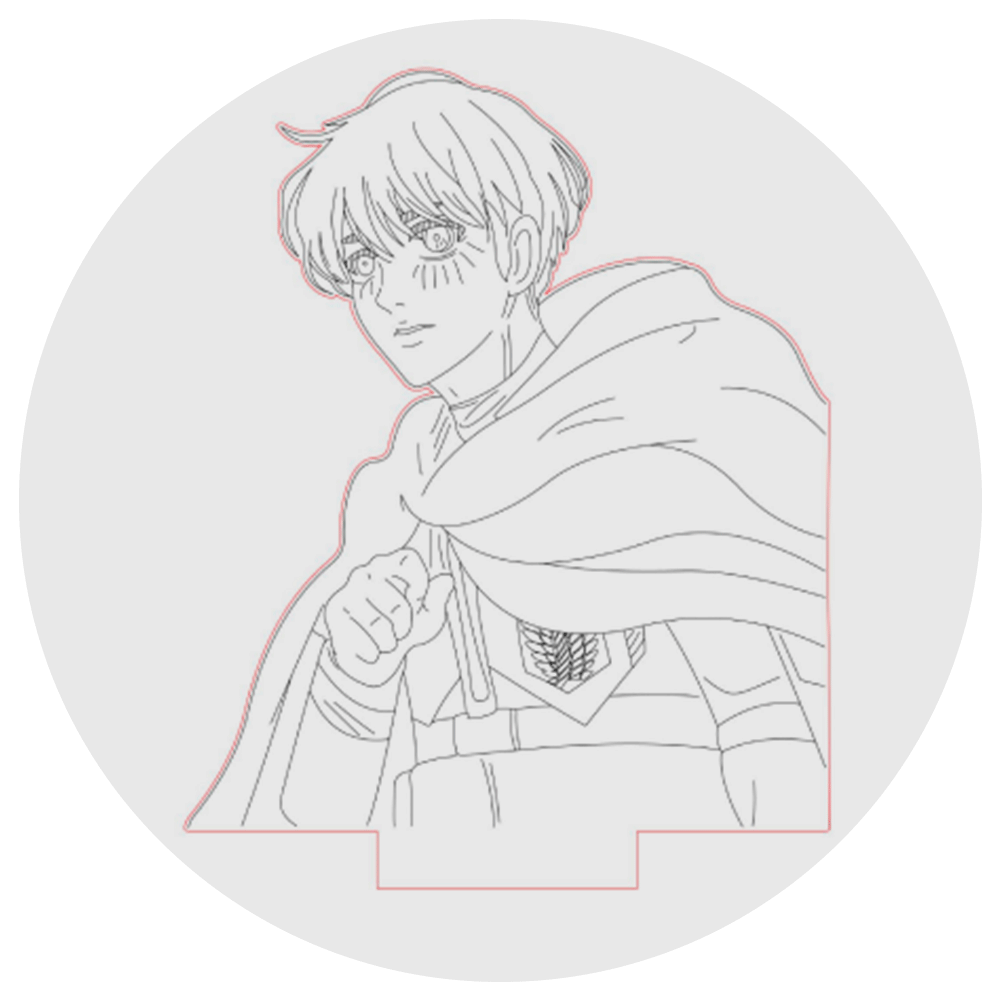 Lámpara 3D Led Eren Yeager 005 Shingeki no Kyojin