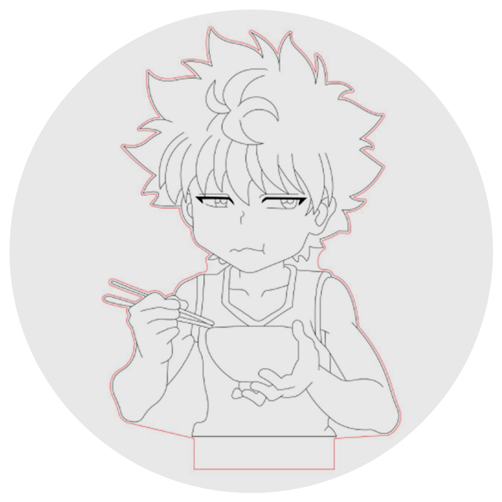 Lámpara 3D Led Killua Comiendo Hunter X