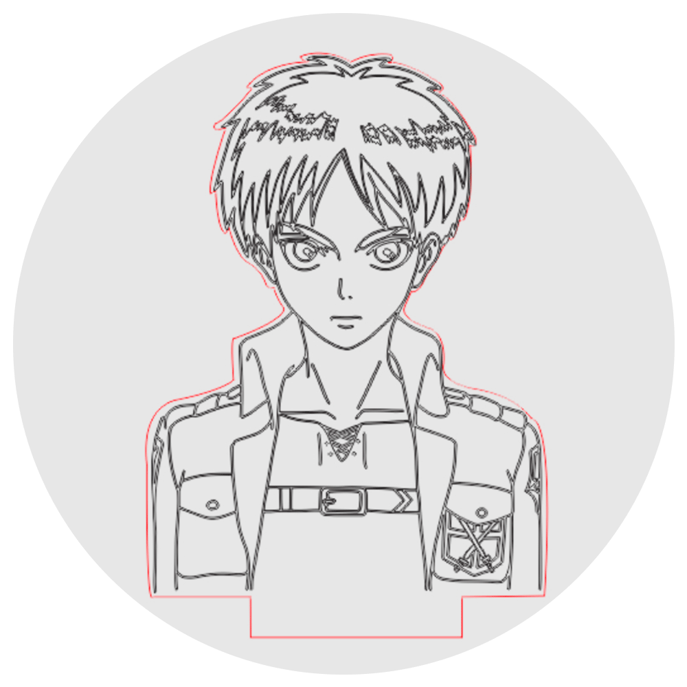 Lámpara 3D Led Eren Yeager 002 Shingeki no Kyojin