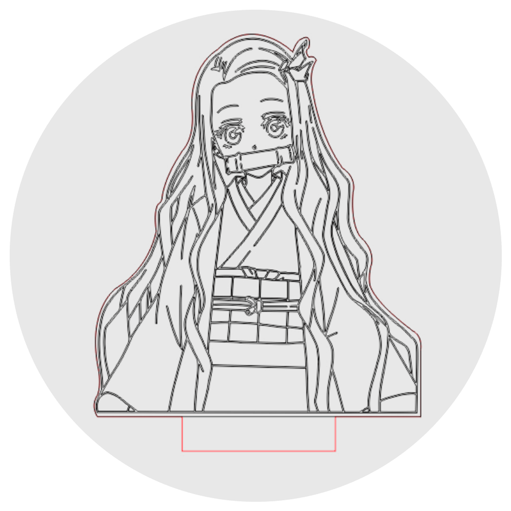 Lámpara 3D Led Nezuko Kamado 003 Kimetsu