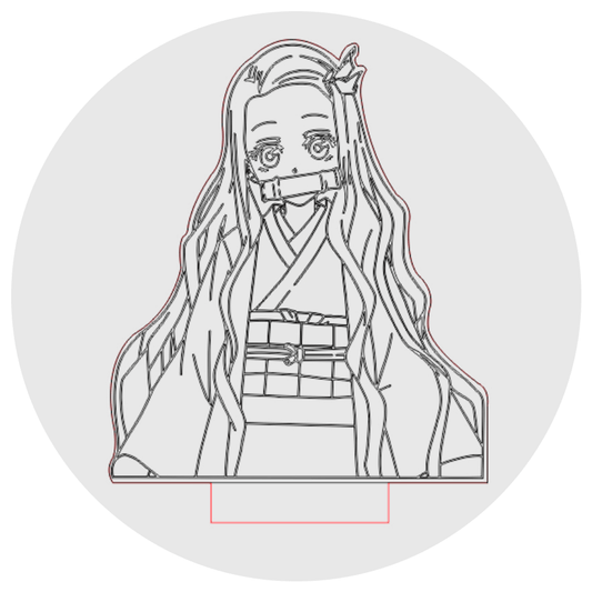 Lámpara 3D Led Nezuko Kamado 003 Kimetsu