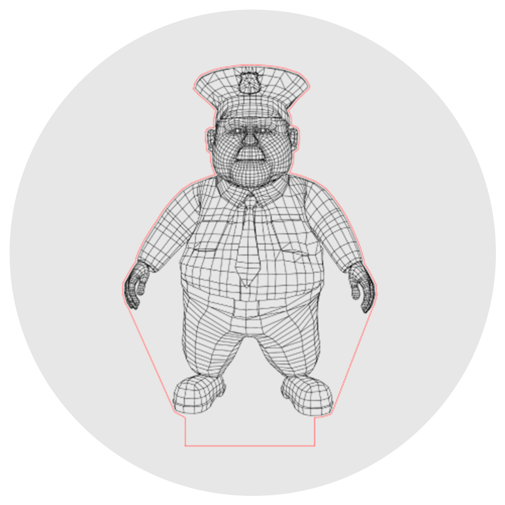 Lámpara 3D Led Cartoon Policia