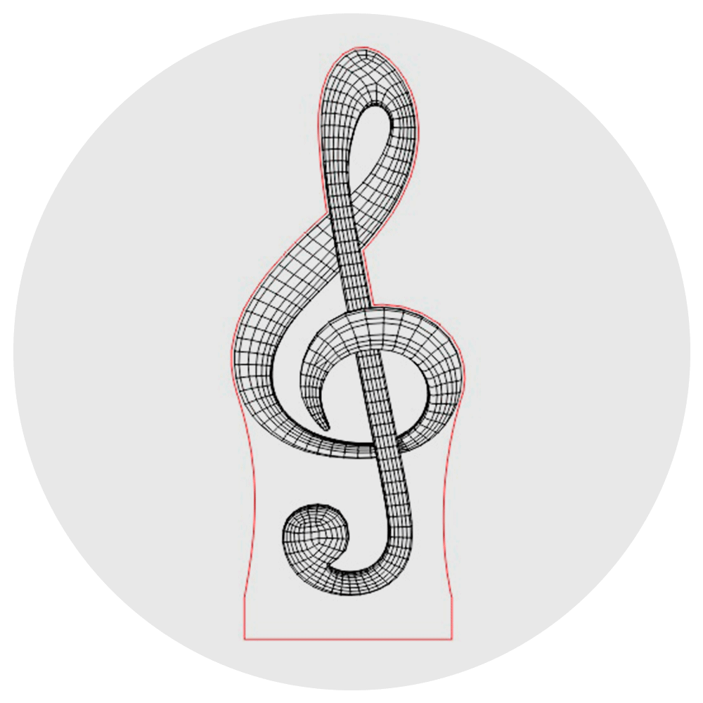 Lámpara 3D Led Clave de Sol Pentagrama Música