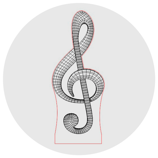 Lámpara 3D Led Clave de Sol Pentagrama Música