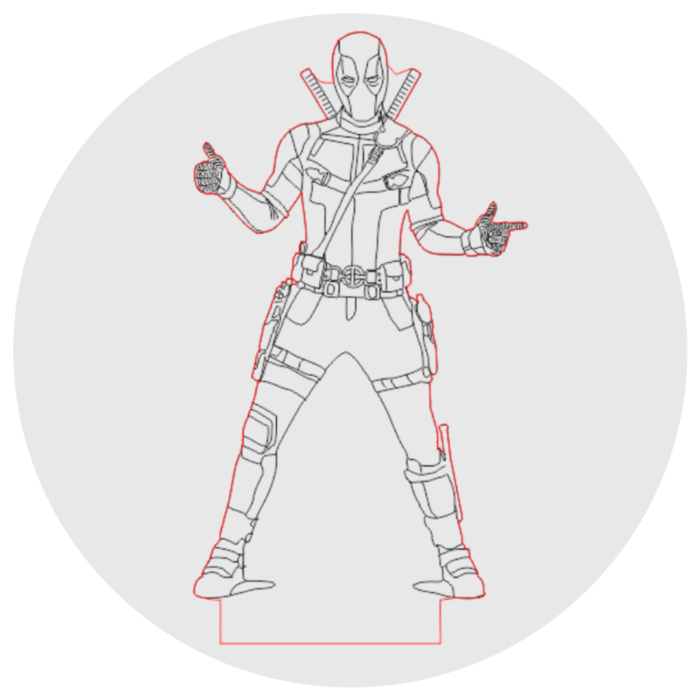 Lámpara 3D Led Deadpool