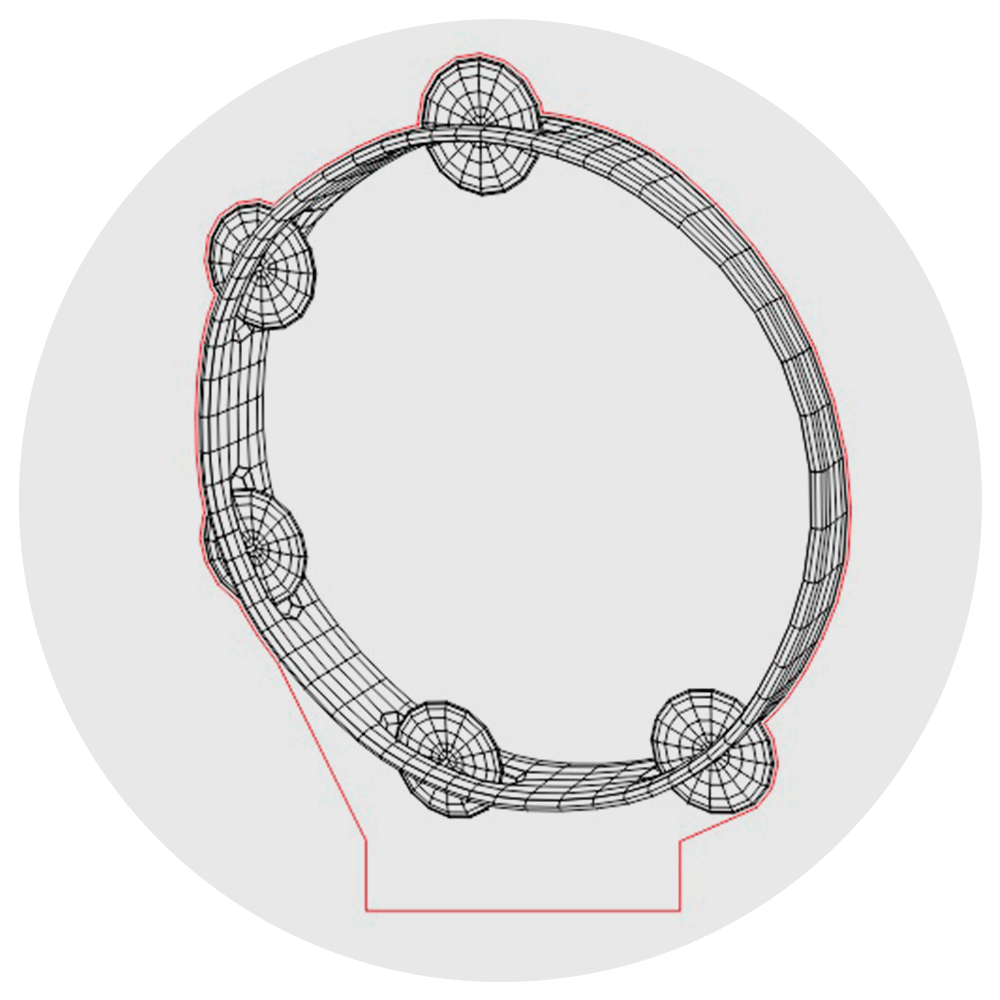Lámpara 3D Led Tambor Pandereta