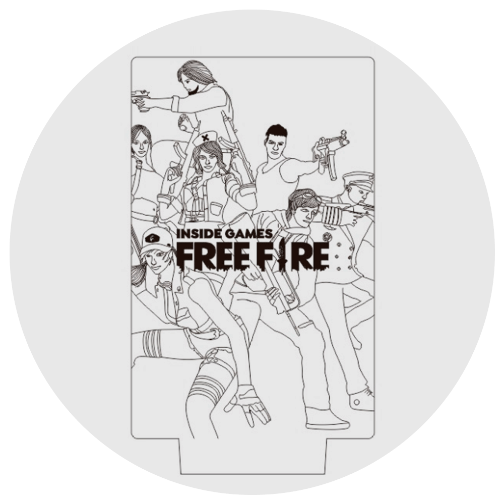 Lámpara 3D Led Free Fire Battlegrounds