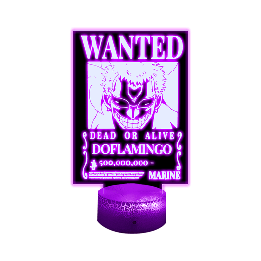 Lámpara 3D Led Decorativa Doflamingo Wanted