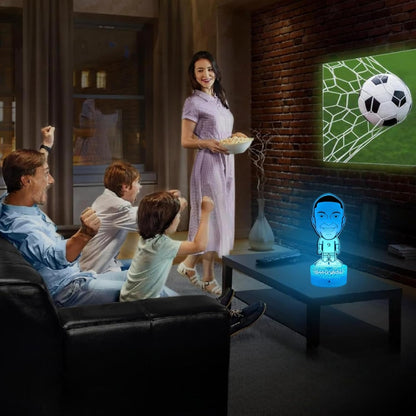 Lámpara De Mesa Kylian Mbappe Fútbol Ilusión 3d