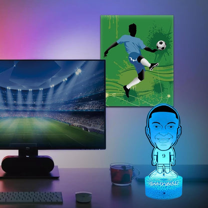 Lámpara De Mesa Kylian Mbappe Fútbol Ilusión 3d