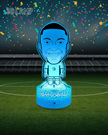 Lámpara De Mesa Kylian Mbappe Fútbol Ilusión 3d