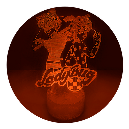Lámpara 3D Led Miraculous Ladybug