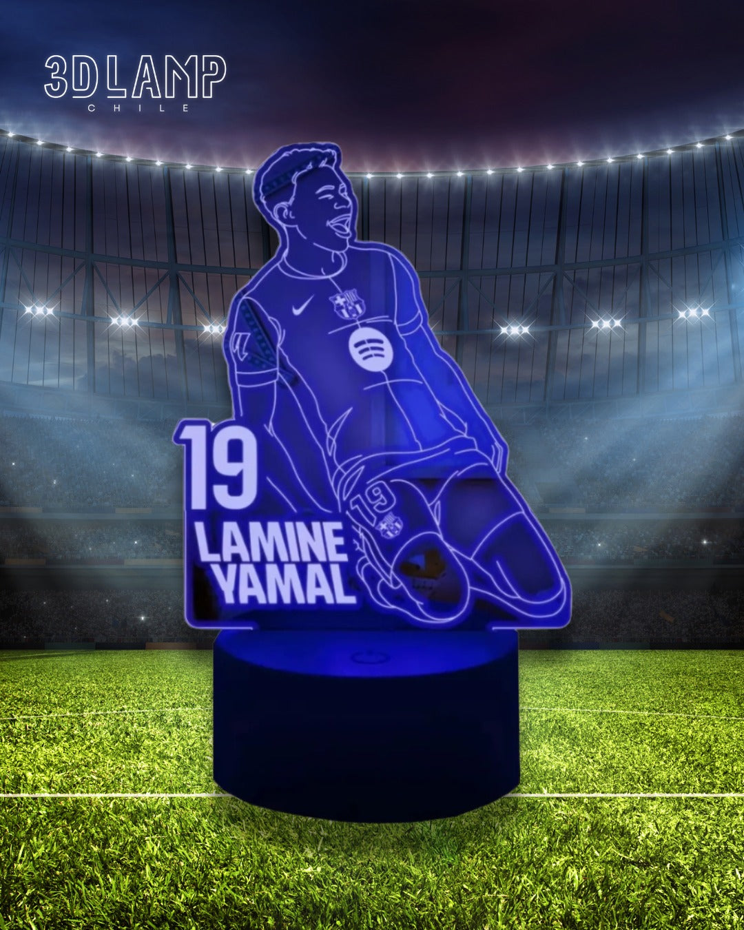 Lámpara De Mesa Lamine Yamal Fútbol Ilusión 3d