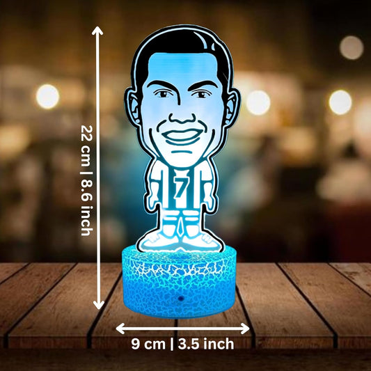 Lámpara De Mesa Cristiano Ronaldo Fútbol Ilusión 3d