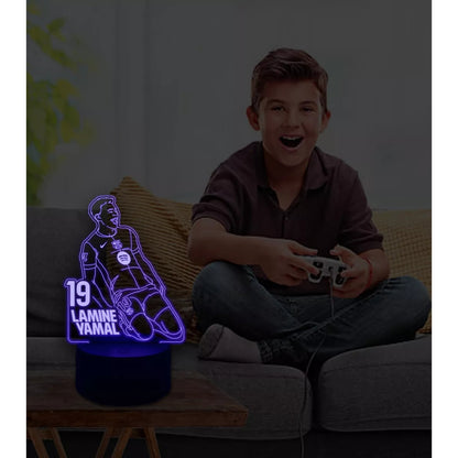 Lámpara De Mesa Lamine Yamal Fútbol Ilusión 3d