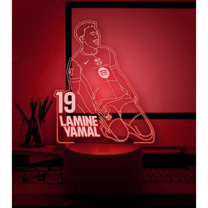 Lámpara De Mesa Lamine Yamal Fútbol Ilusión 3d