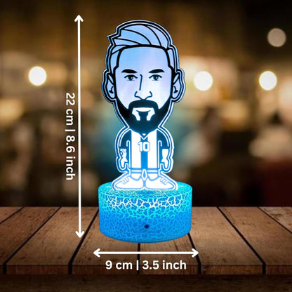 Lámpara De Mesa Lionel Messi Cabeza Grande Ilusión 3d