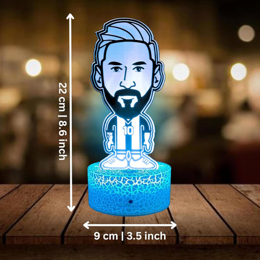 Lámpara De Mesa Lionel Messi Cabeza Grande Ilusión 3d