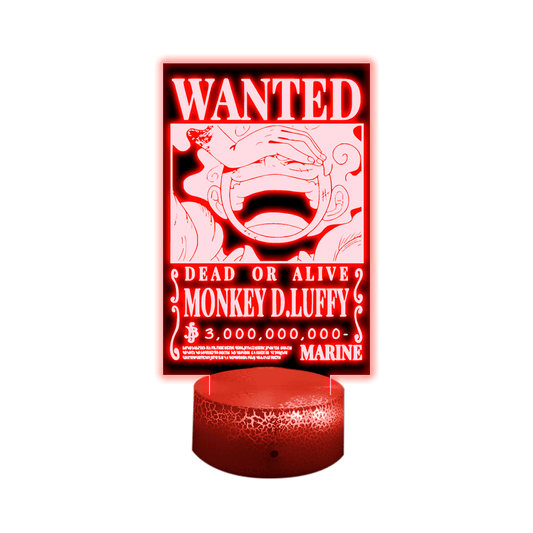 Lámpara 3D Led Decorativa Luffy Wanted