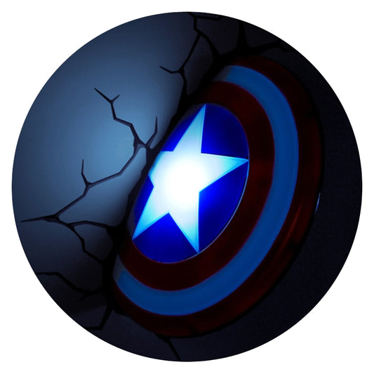 Lámpara Aplique Mural 3D Deco Marvel Escudo Capitán América
