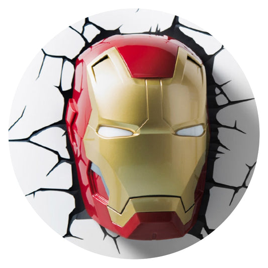 Lámpara Aplique Mural 3D Deco Marvel Cara de Iron Man